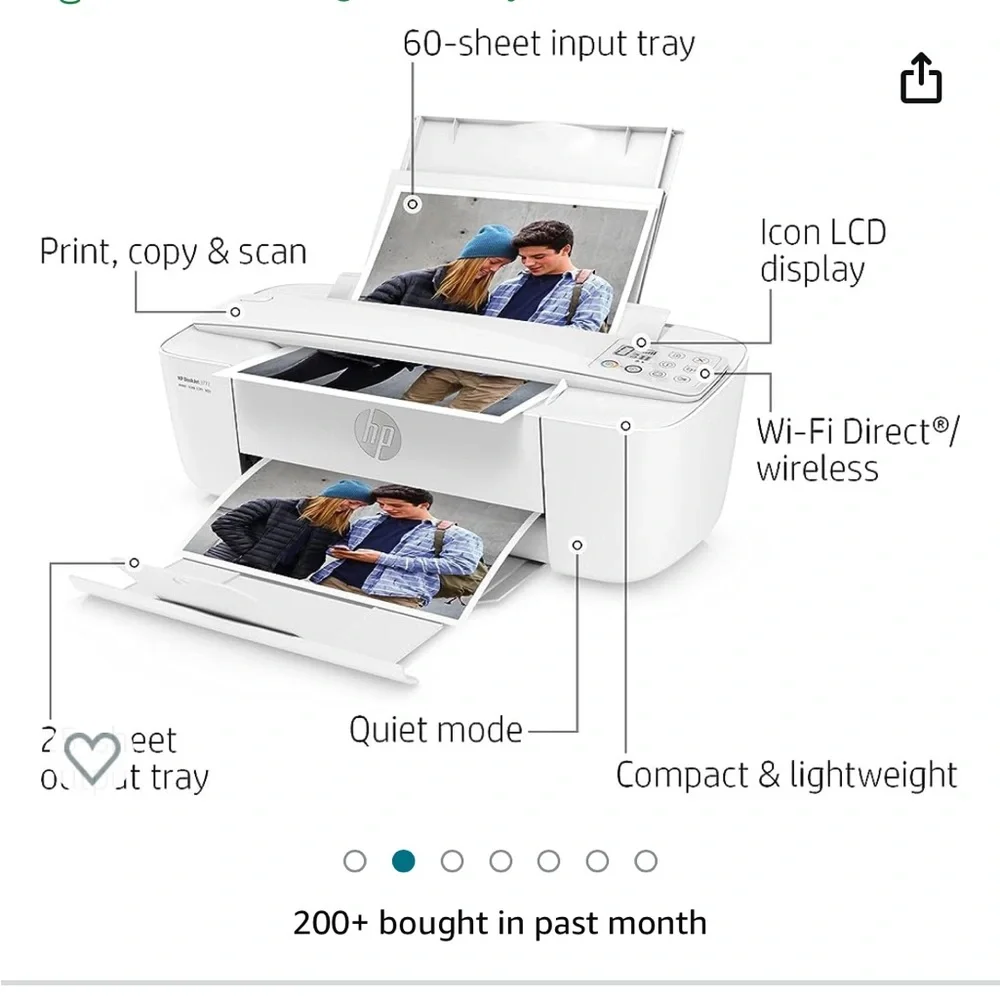 HP all in one wireless InkJet Printer 3772